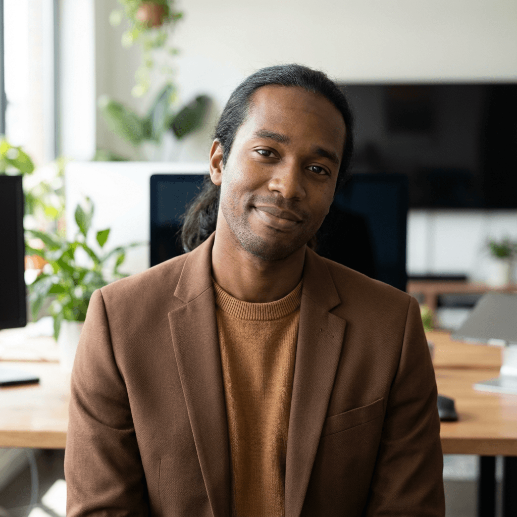 Brandon Castro, founder of Rebuilt, in a professional consulting setting