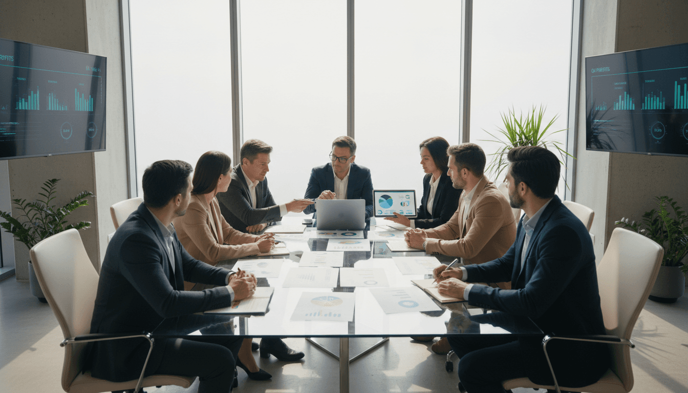 Team meeting to discuss cost saving strategies